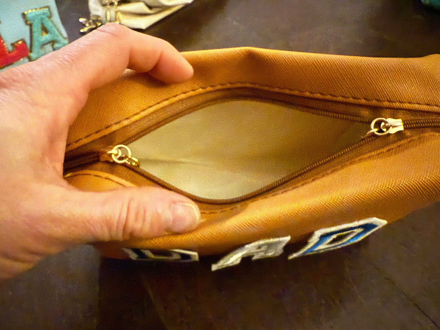 Bro bro sm pouch  - tan/customizable
