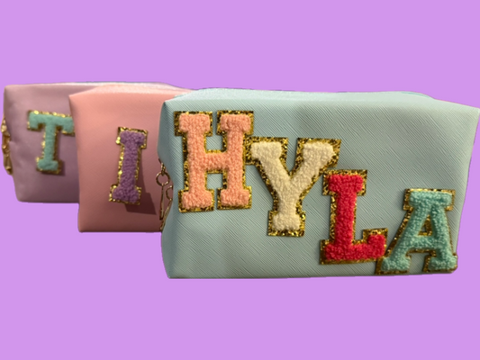Medium pouch - personalized with 4 patches - purple