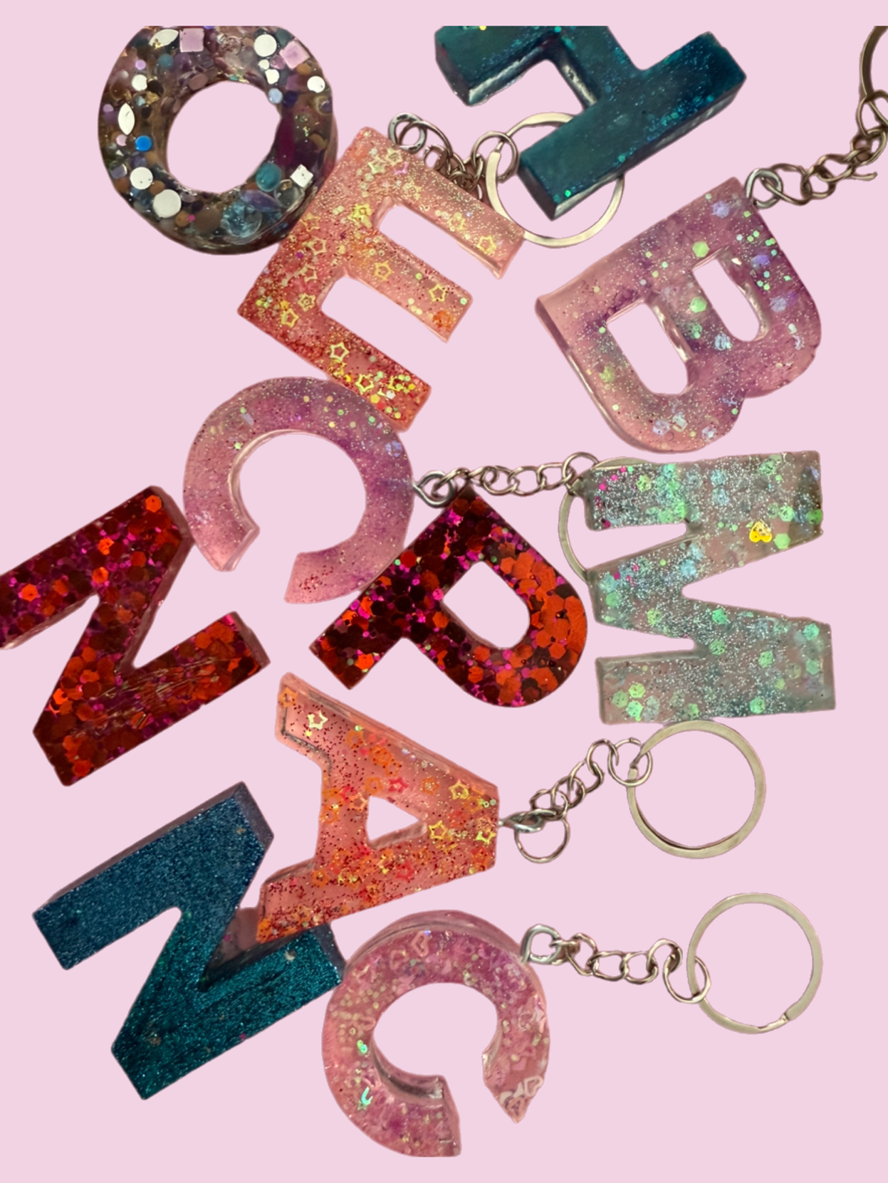 Initial + heart keychain