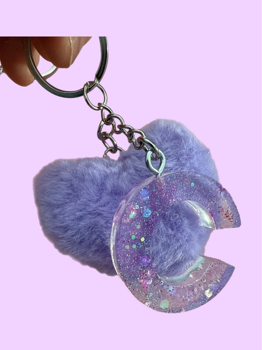 Initial + heart keychain