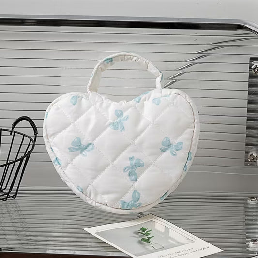 heart shaped quilted pouch